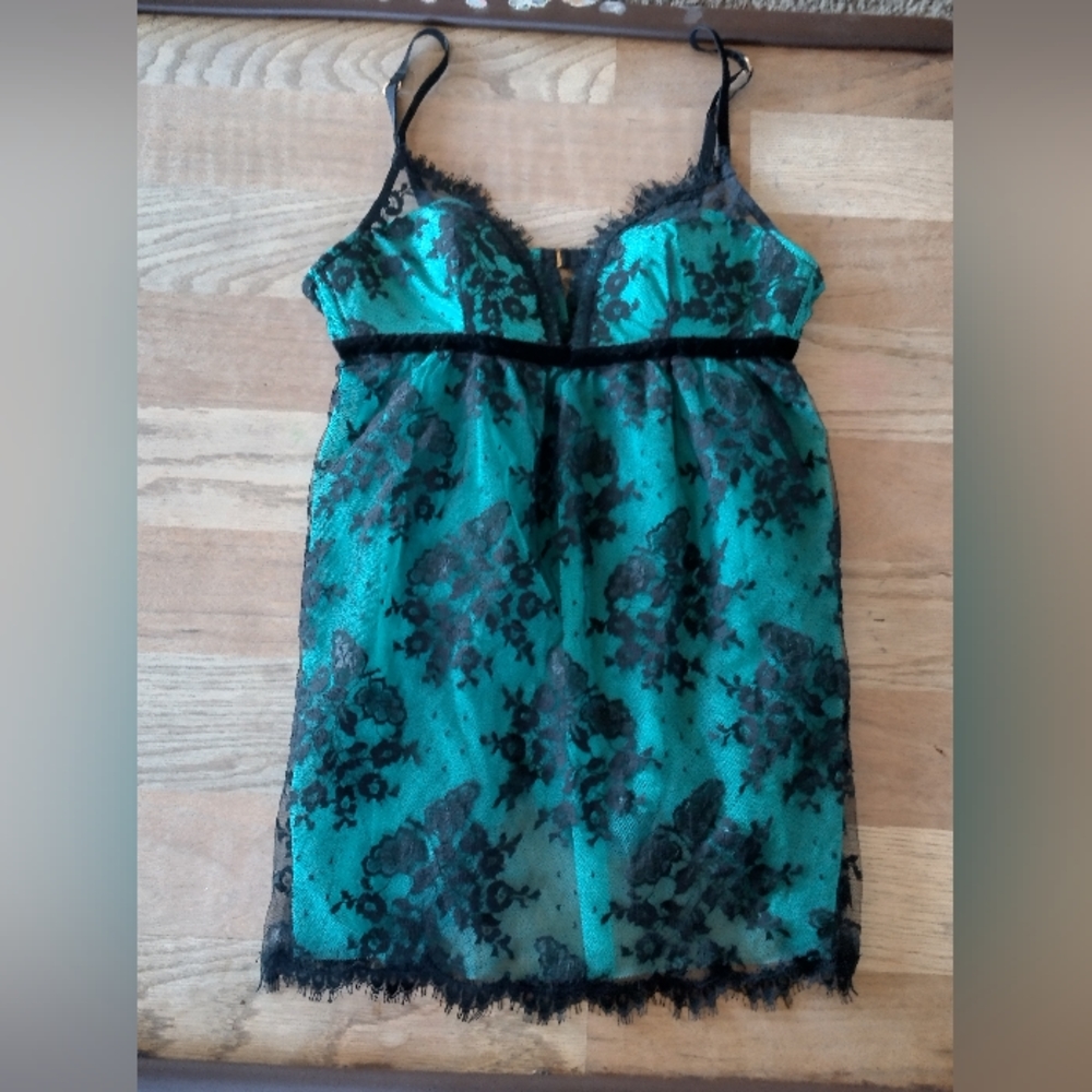Teal and Black Lace Very Sexy Brand Lingerie